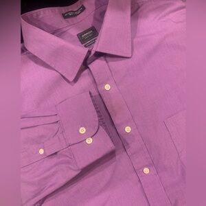 Arrow Men’s Classic Fit Shirt Wrinkle Free Button Up Long Sleeve Plum Size 2XL